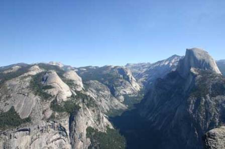Yosemite half dome seen from Glacier Point